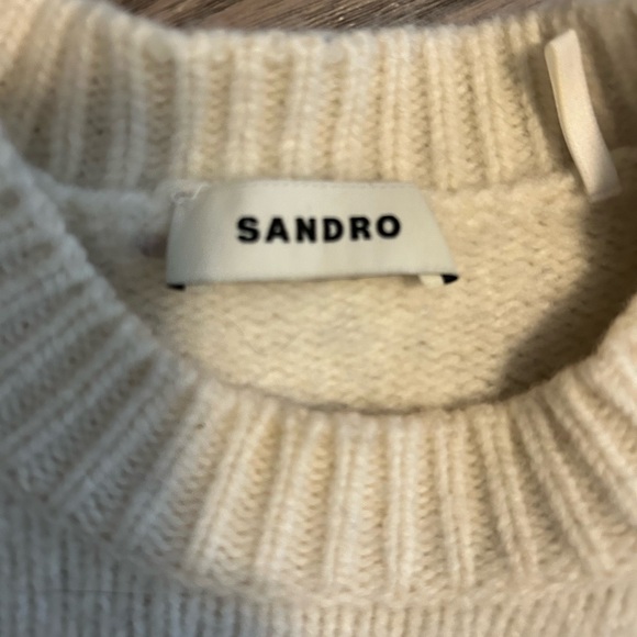 Sandro Cream and Navy Floral Intarsia Sweater - Picture 10 of 13